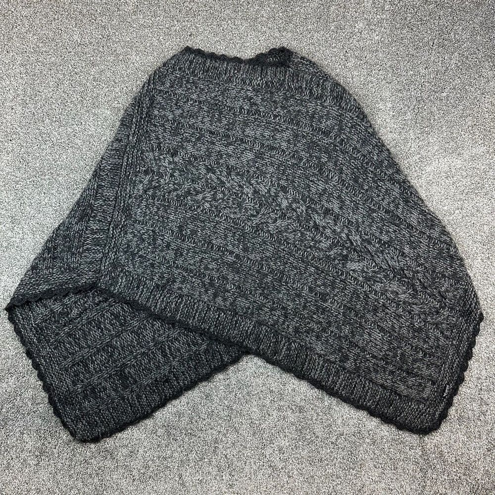 Everest Designs Wool Poncho Sweater Womens One Size Gray Chunky Knit‎ Pullover